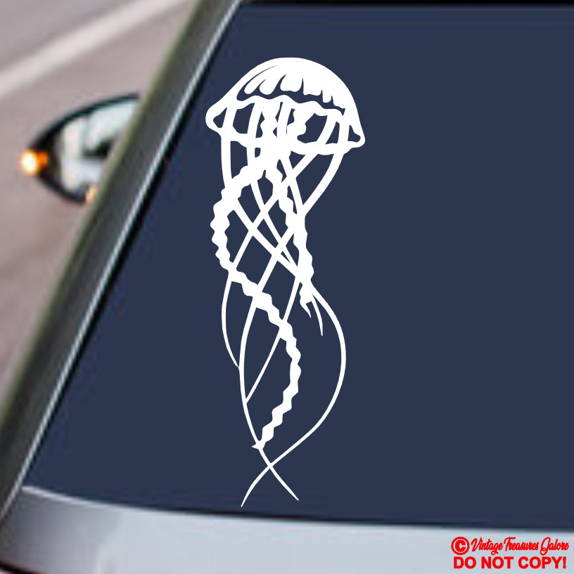 JELLYFISH Vinyl Decal Sticker Car Rear Window Wall Bumper SEA LIFE OCEAN ANIMAL