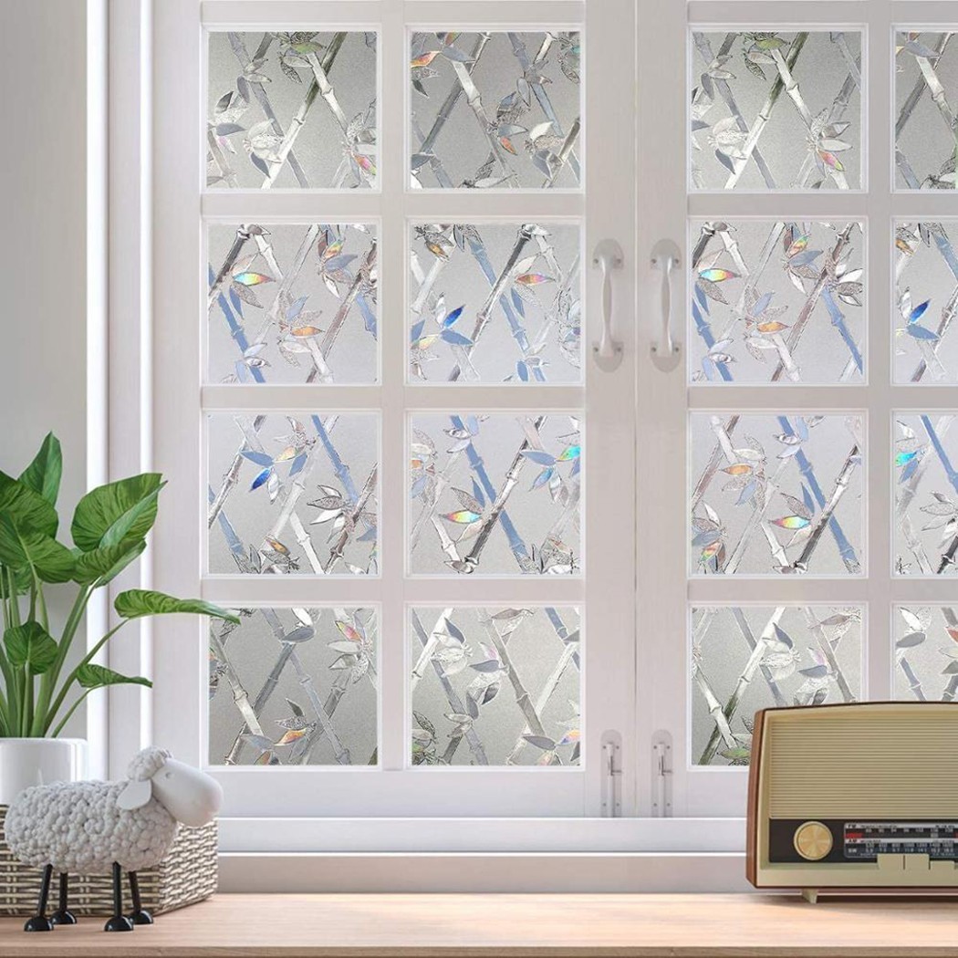 1X 45*100CM Privacy Glass Film Sticker Static Cling Stained Bathroom Home UK