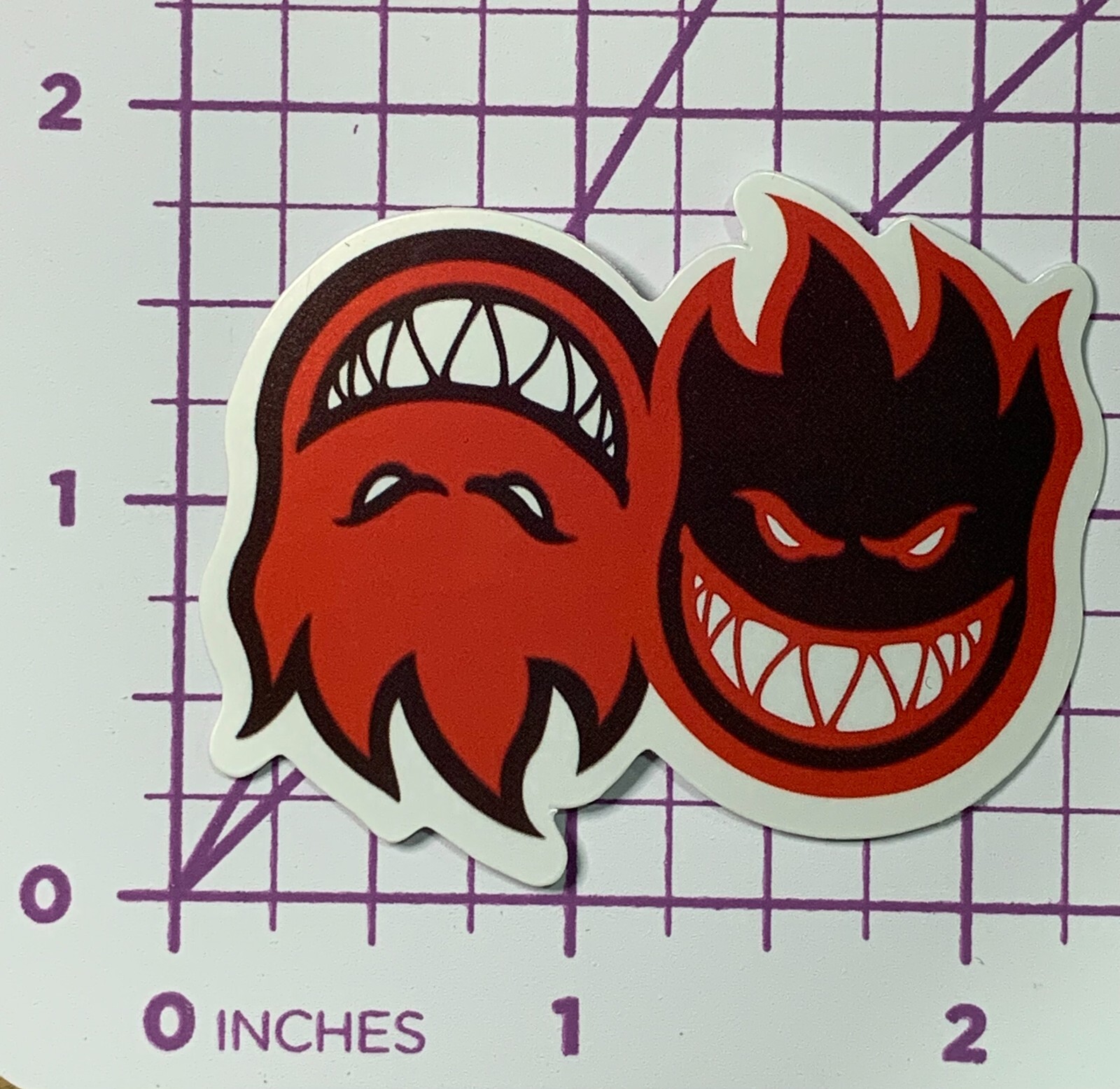 Black & Red Theater Heads SPITFIRE – Santa Cruz – Vinyl Sticker Decal Free Ship