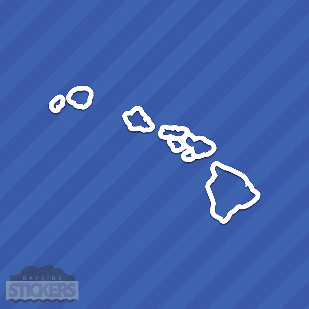 Hawaii Islands HI State Outline Vinyl Decal Sticker