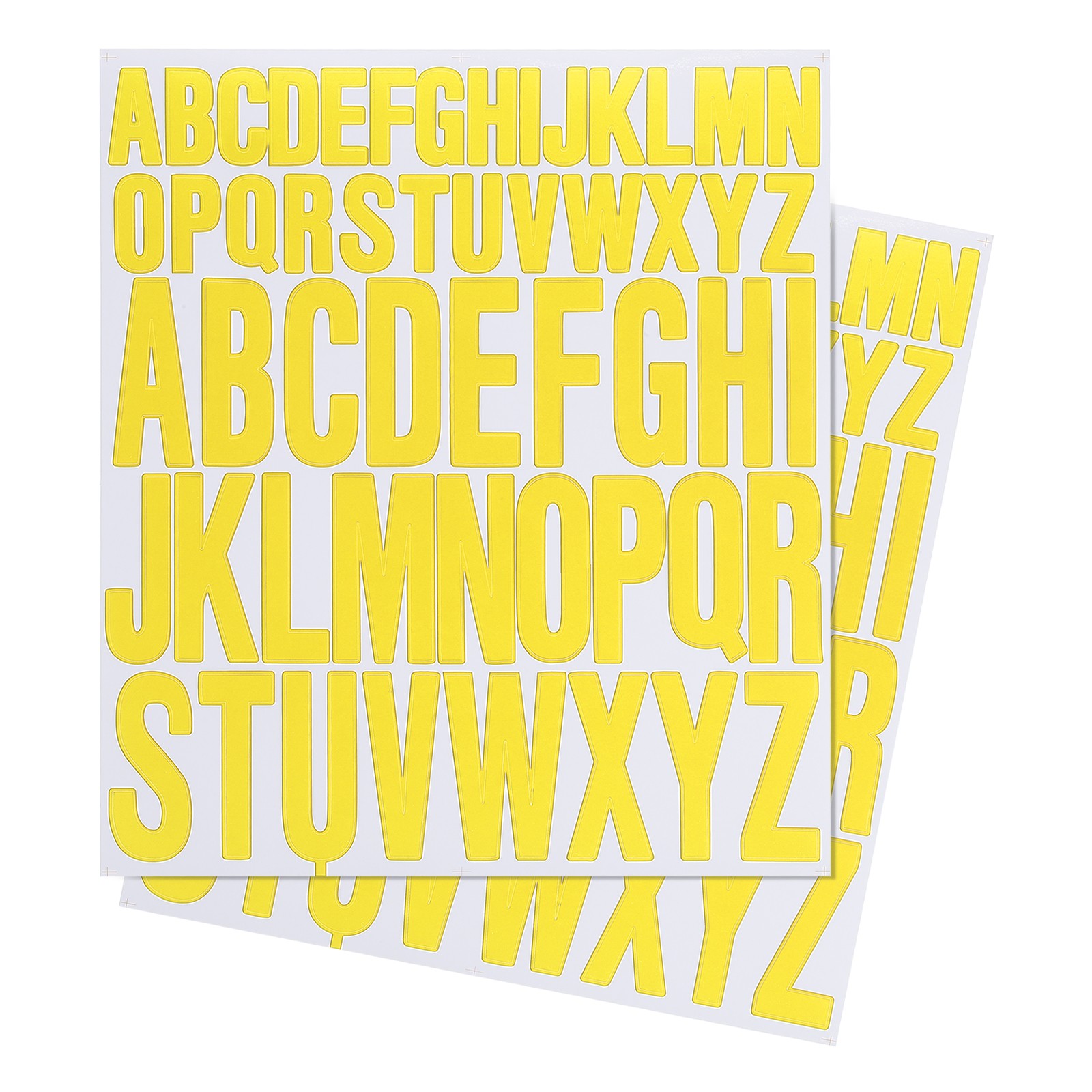 Letter Stickers 1 Inch 2 Inch 12 Sheets Self Adhesive Alphabet Sticker Yellow