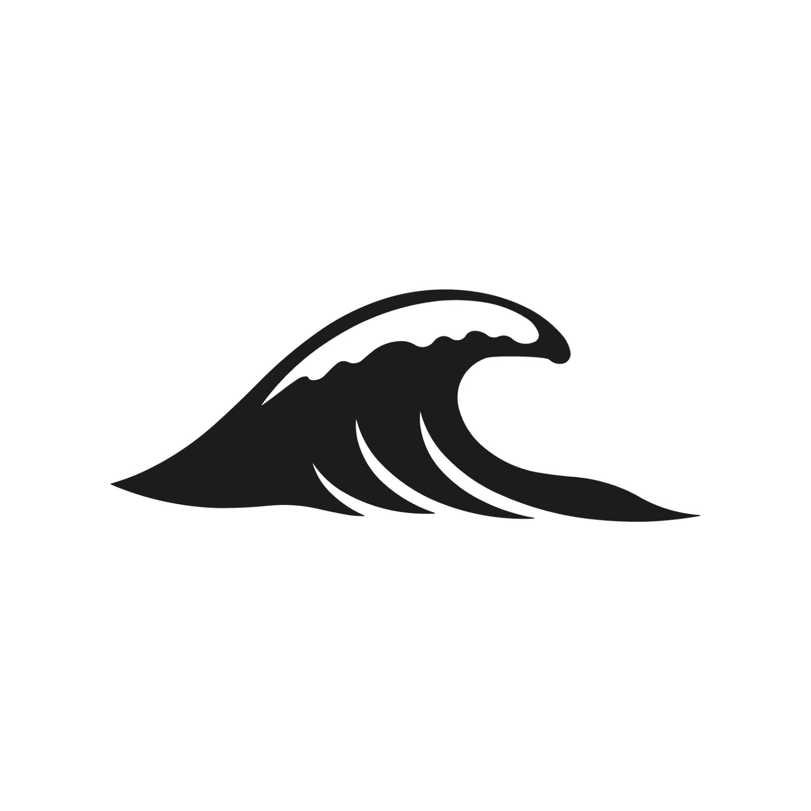Wave Outline Vinyl decal Ocean Water Silhouette shape surfing Sticker