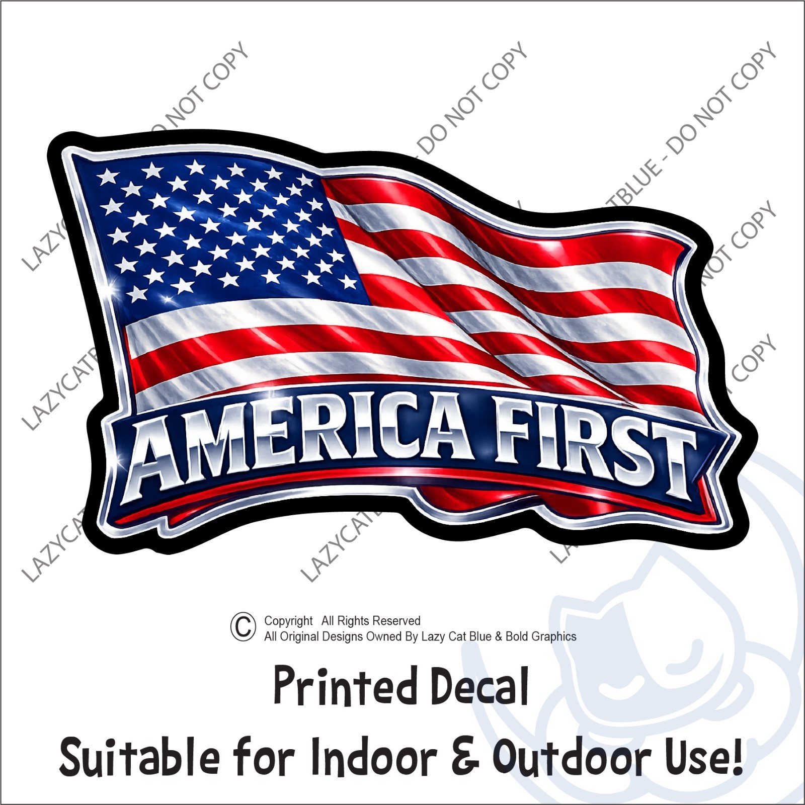 America First US Flag Decal Sticker United States Patriot Pro MAGA Trump Freedom