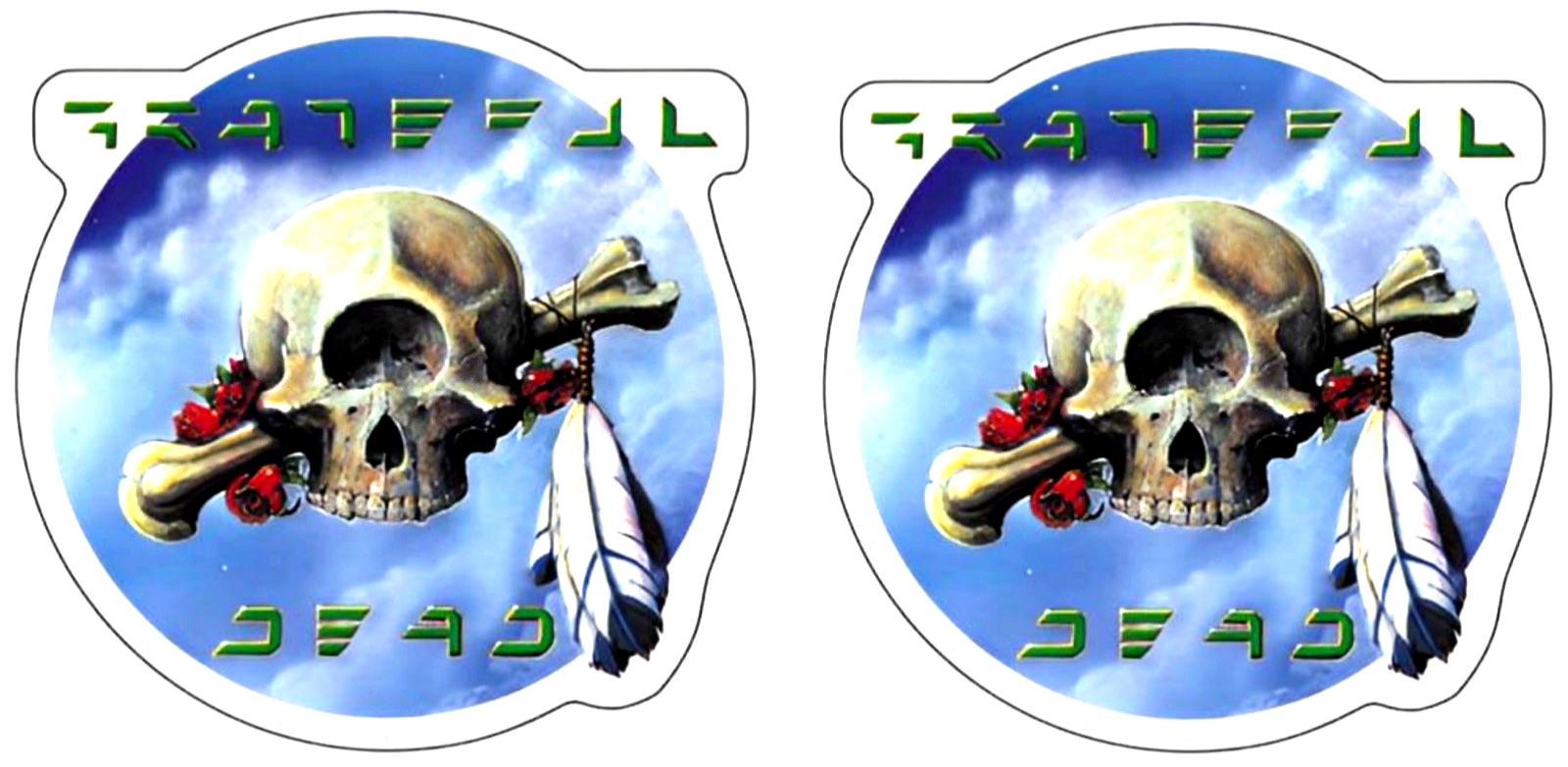 Grateful Dead Cyclops Skull Set of 2 Stickers Laptop Mug Bottle Car Window Decal