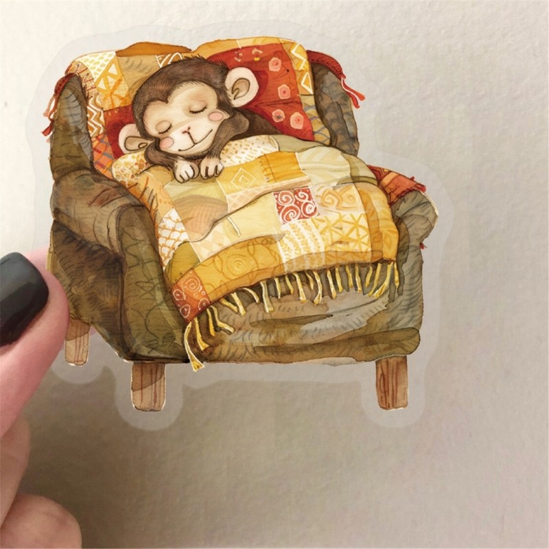 50 Sheets Luggage Sticker Fairies Tale Watercolor Sticker for Laptop Skateboard