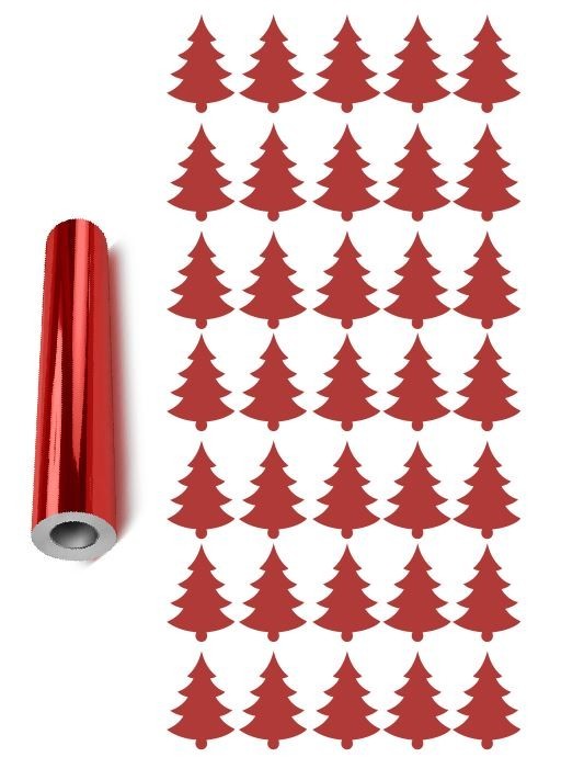 Tree Christmas Tree Xmas Tree Stickers Chrome Red 1.25″ DC33