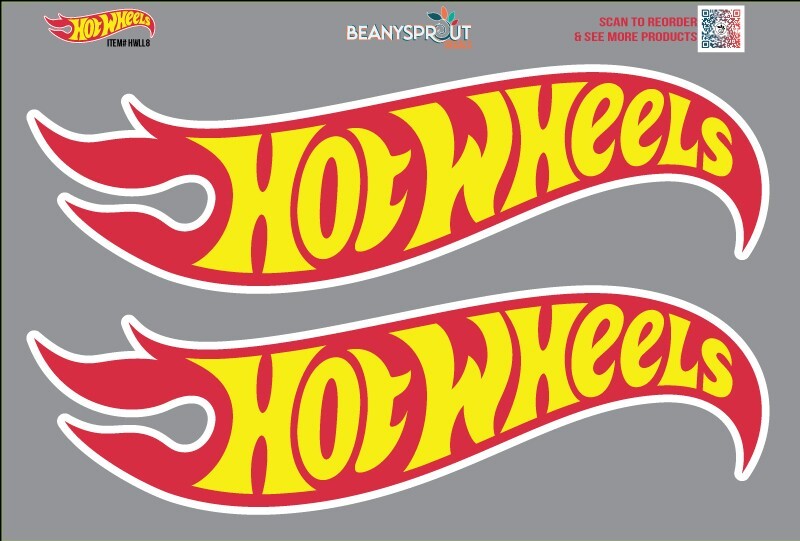 2 Hot wheels logos 8″l x 2.5″h (each decal) decal sticker for laptop, car, etc.