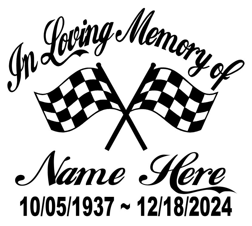 In Loving Memory Decal Car Racing Checkered Flag Personalized Car Vinyl Sticker