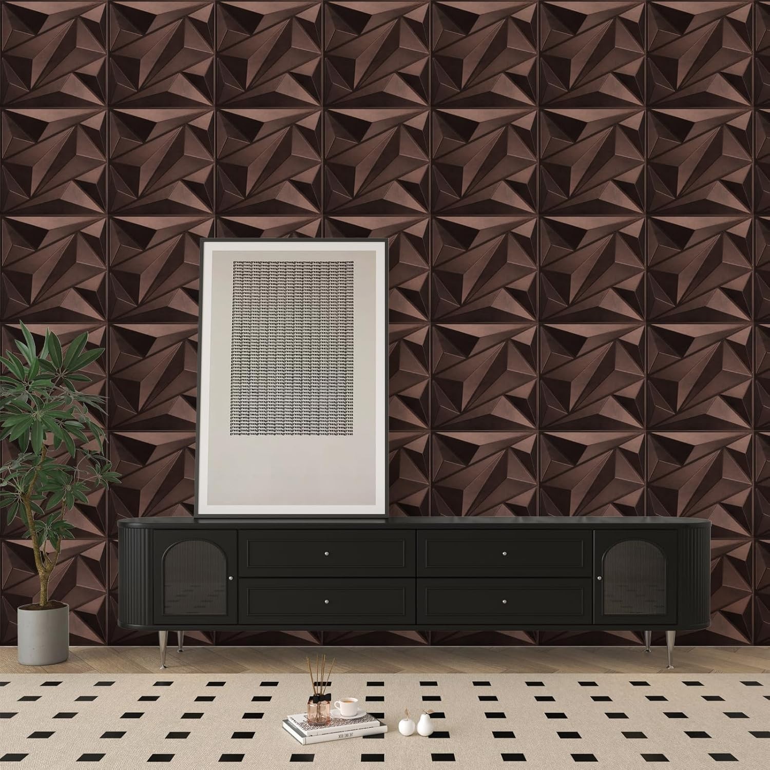 Durable Antique Copper 33-Pack 3D Textured Wall Panels – 32 Sq.Ft. Coverage