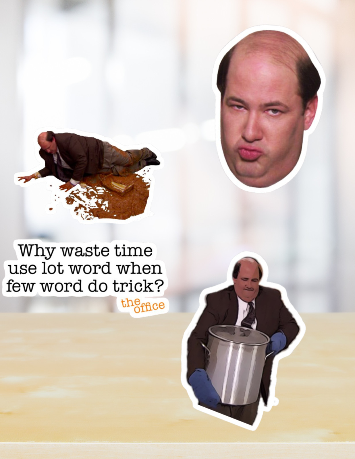 The Office Kevin TV 4pc Sticker Pack