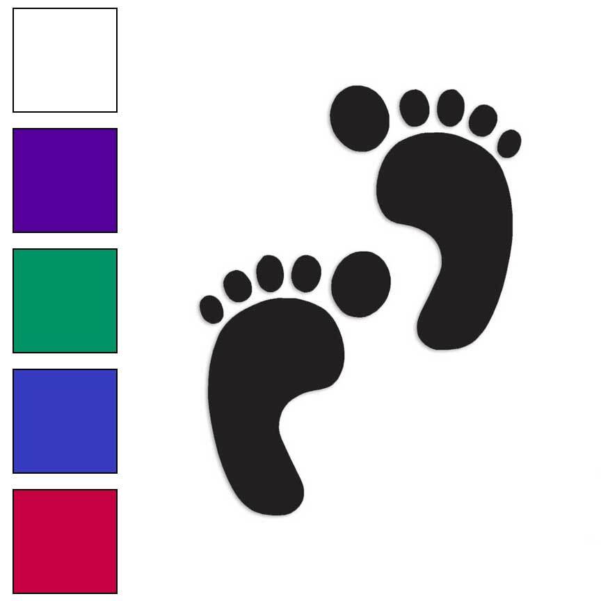 Footprints Bare Foot, Vinyl Decal Sticker, Multiple Colors & Sizes #327