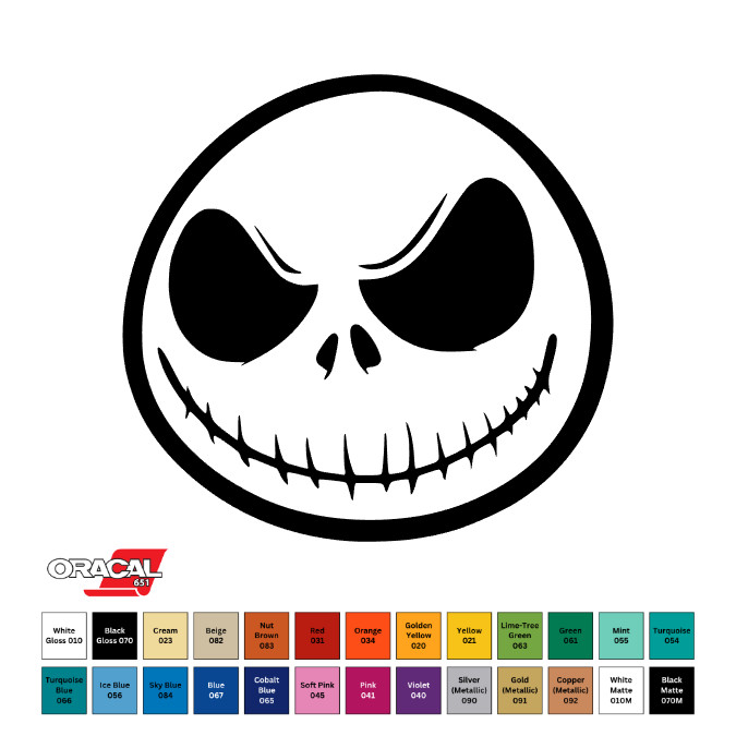 Disney Nightmare Before Christmas Jack Skellington Sticker Decal Oracal 651