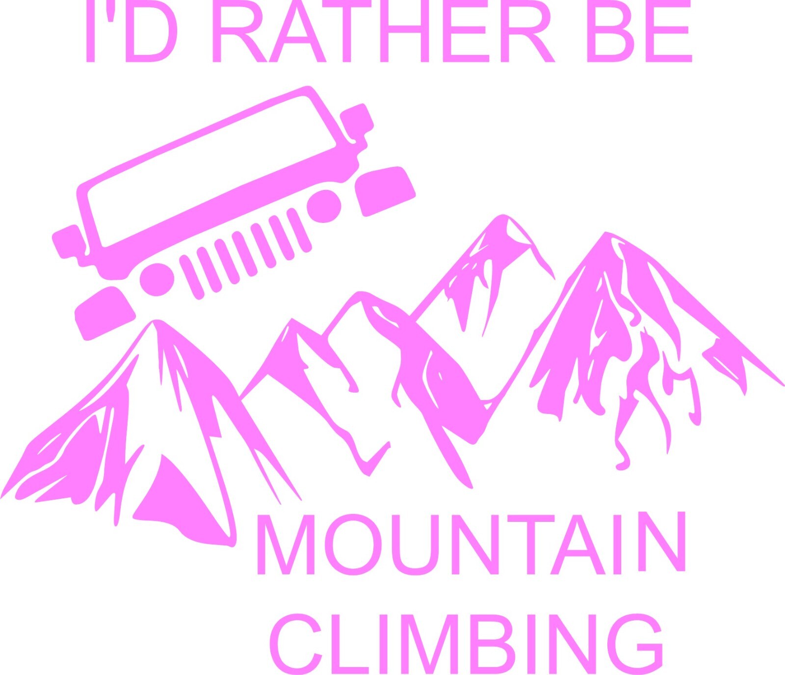 MOUNTAIN CLIMBING I’D RATHER BE DECAL 5.8″W X 5.0″H In your choice of color