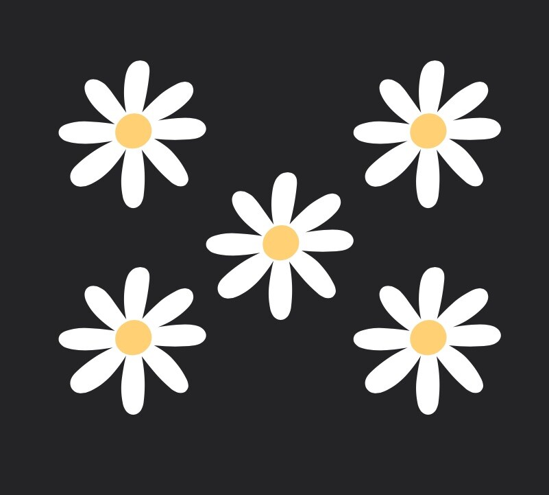Set Of 5 -1” Daisy Stickers Perfect For Cell Phone Case – Tiny Sticker Fast Ship