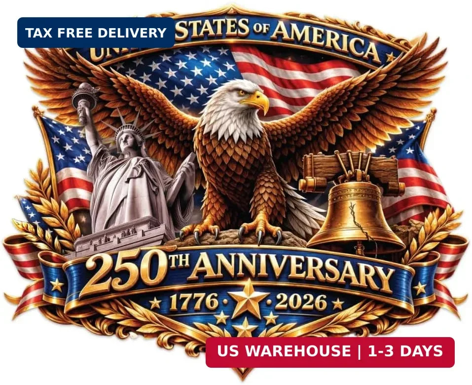 2pcs 250th Anniversary USA Car Decal Sticker, Patriotic Bald Eagle 1776-2026 Vin
