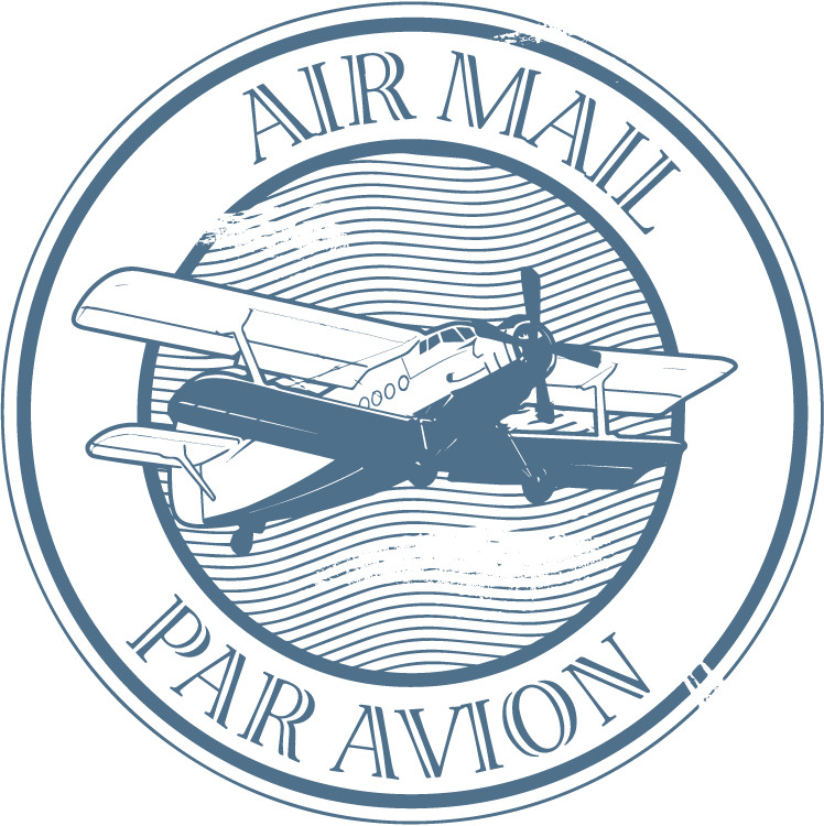 Air Mail Plain Travel Rubber Stamp Car Bumper Sticker Decal