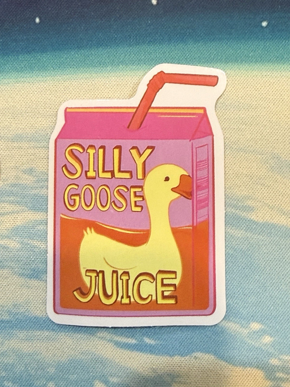 Silly Goose Juice Funny Goose Multicolor Sticker Decal for Adults Kids Any Room