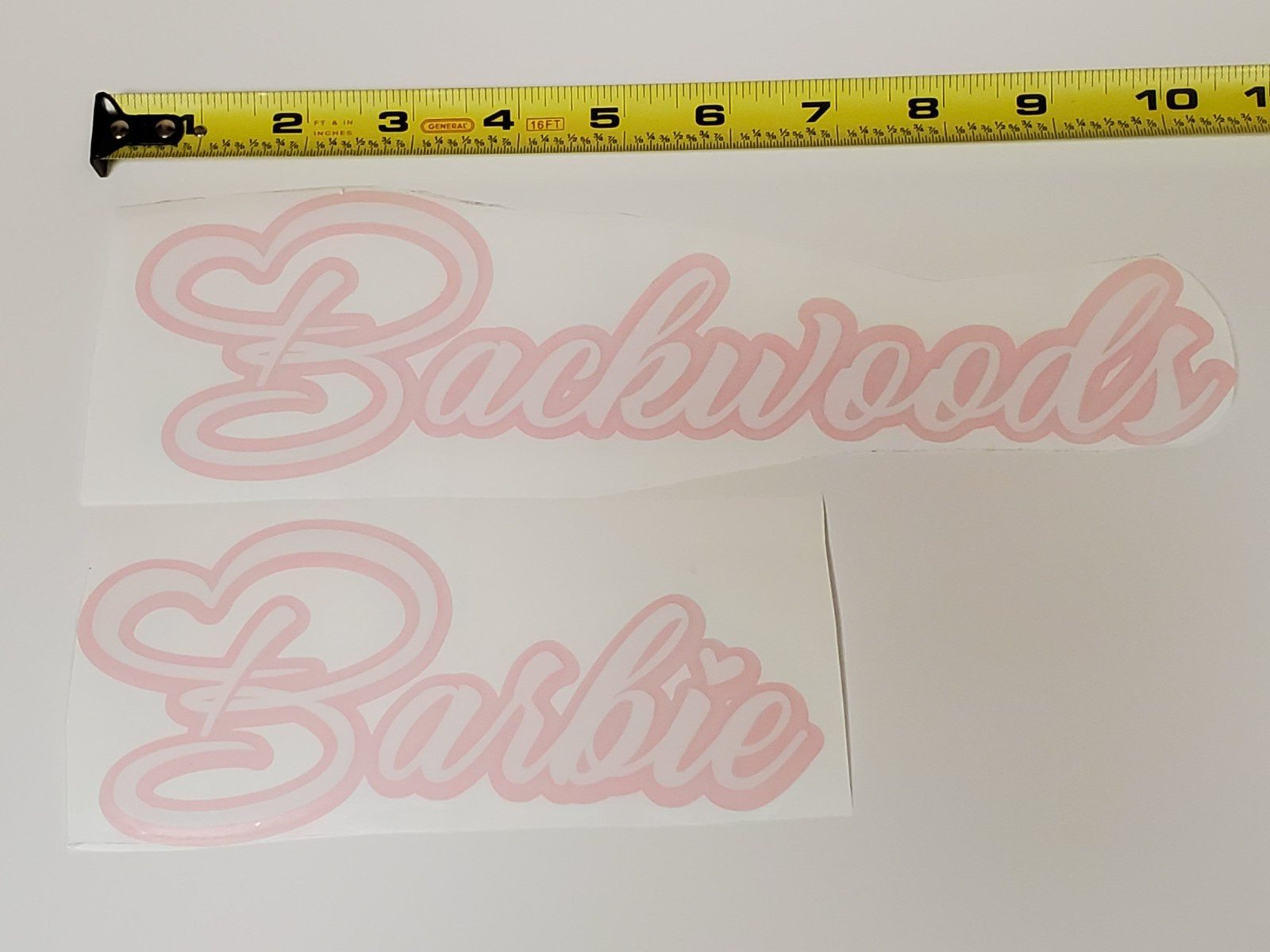 Backwoods Barbie Word Die Cut Sticker Vinyl Decal Cup Car Windows Bumper Truck