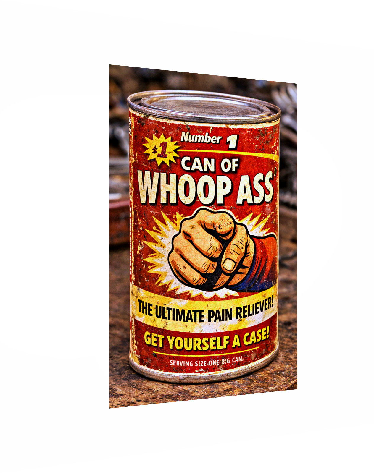 Can Of Whoop Ass “Ultimate Pain Relief” Sign Sticker Free Shiping 4 Sizes