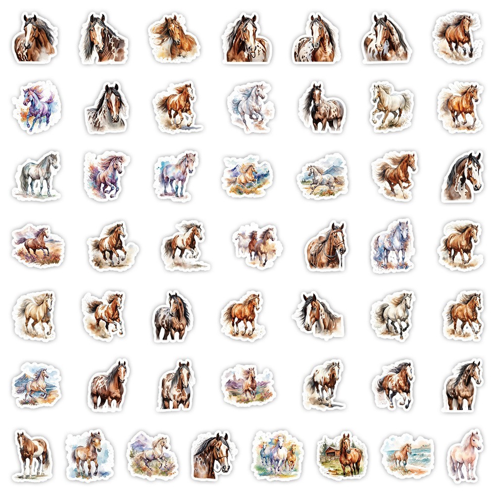 50pcs Waterproof Stickers Horse Lover Luggage Car Phone Laptop Water Bottle