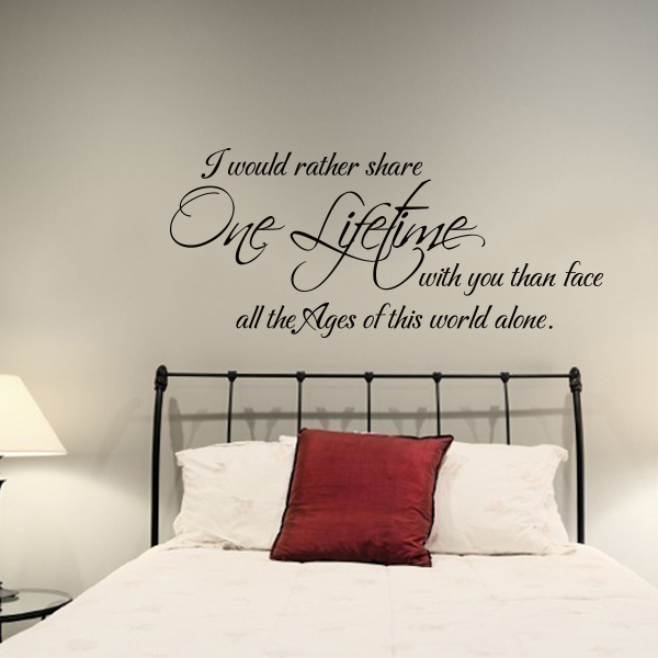 Wedding Love Wall Sticker One Lifetime Saying Vinyl Art bedroom Home Decor Gift