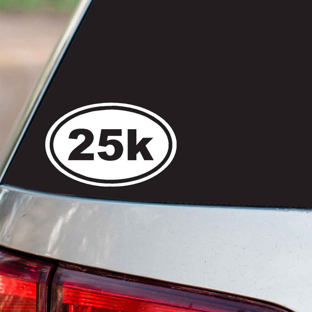 25k Sticker Marathon run oval euro Sticker All sizes Regular & Chrome Colors