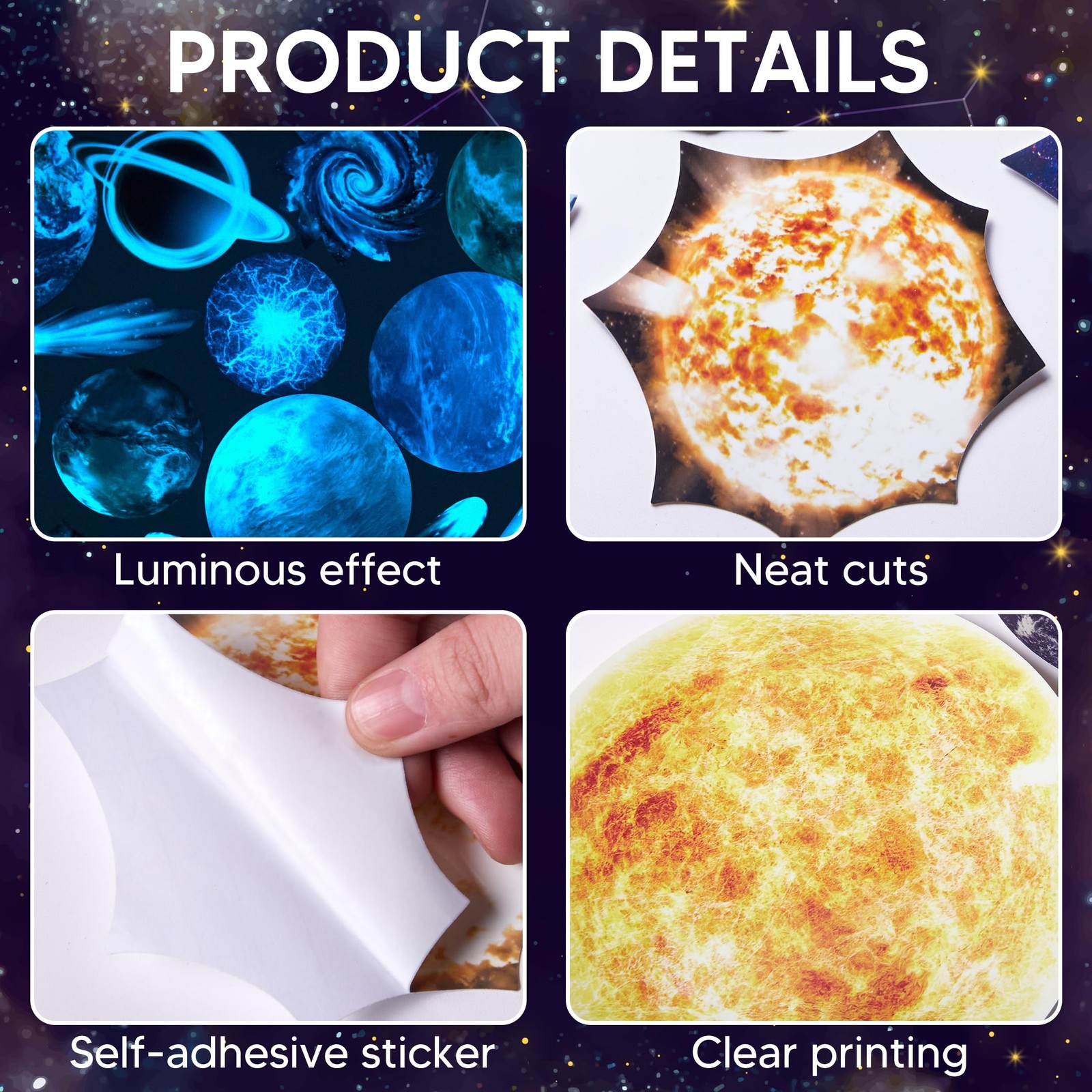 Glow in The Dark Stars and Planets for Ceiling, Robmoda Glow Solar System Wal…