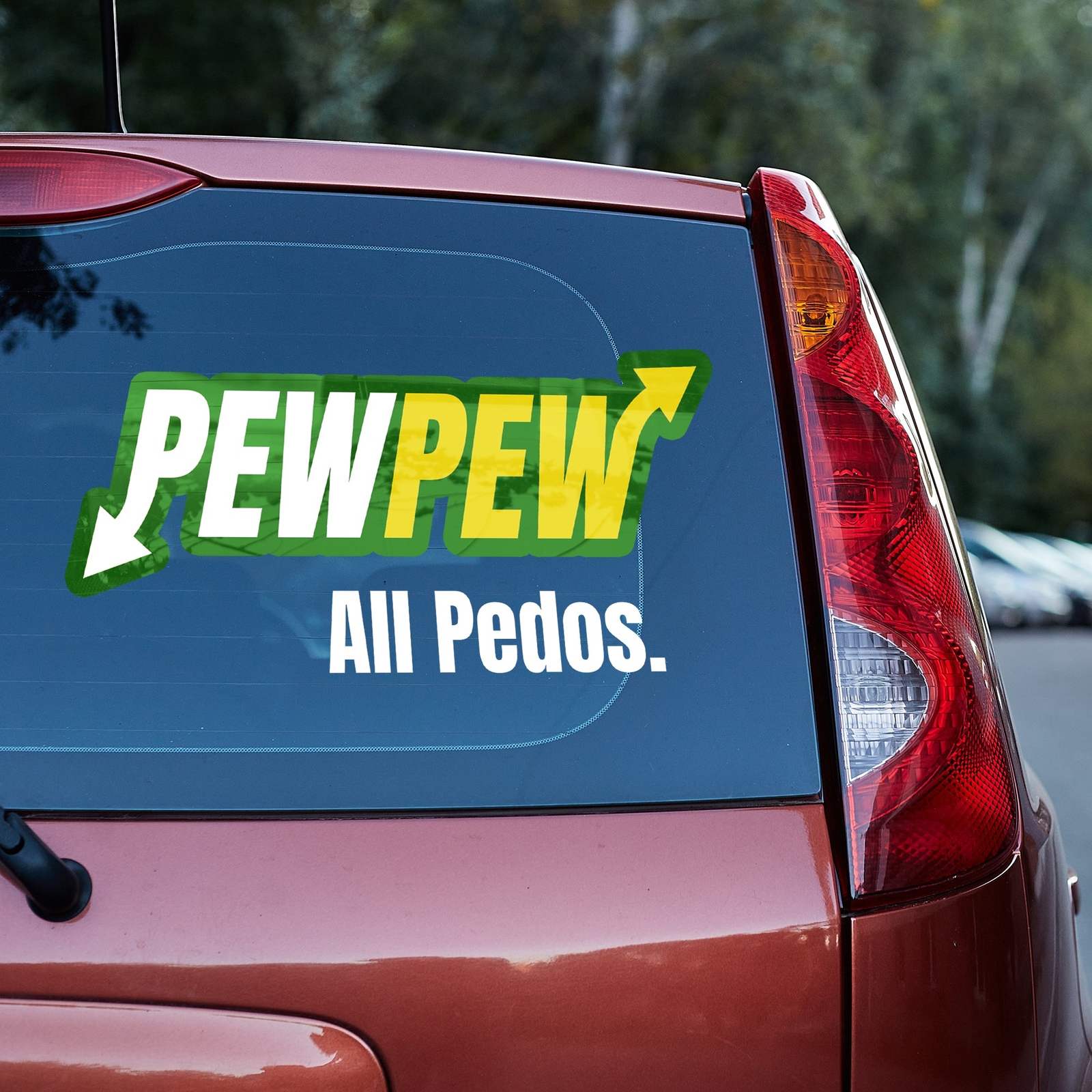 PewPew ALL Pedos Vinyl decal epstein island MAP YAP van truck window door gift