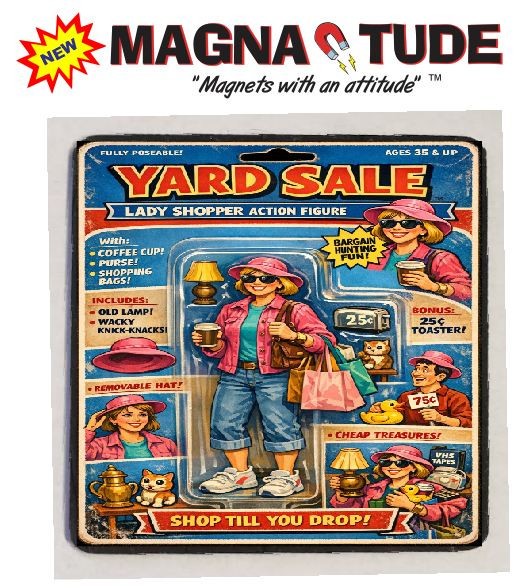 Action Figure Yard Sale Refrigerator Magnet M266