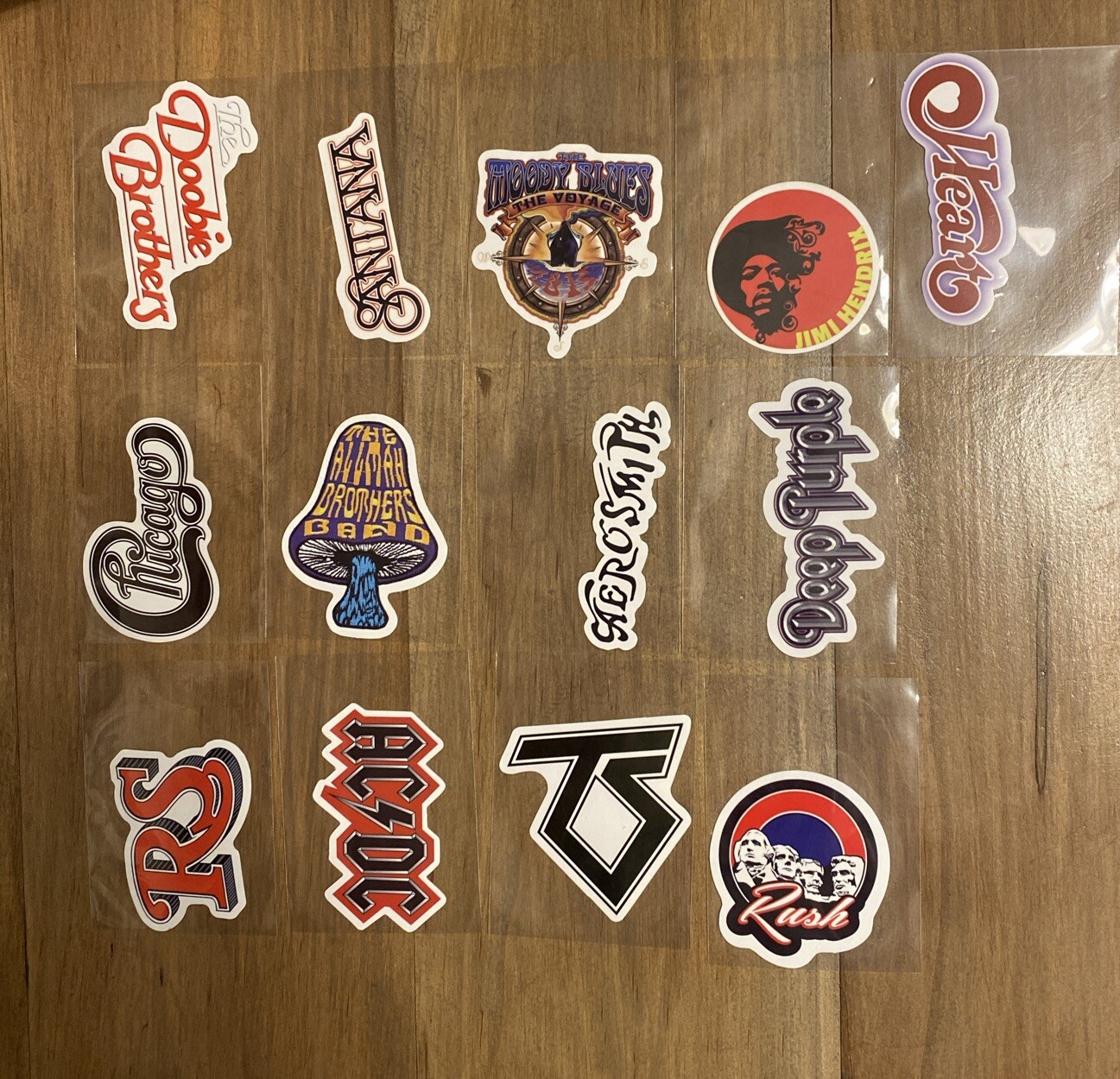 ROCK BAND DECALS STICKERS LAPTOP, GUITAR, SKATEBOARD ETC…FREE SHIPPING
