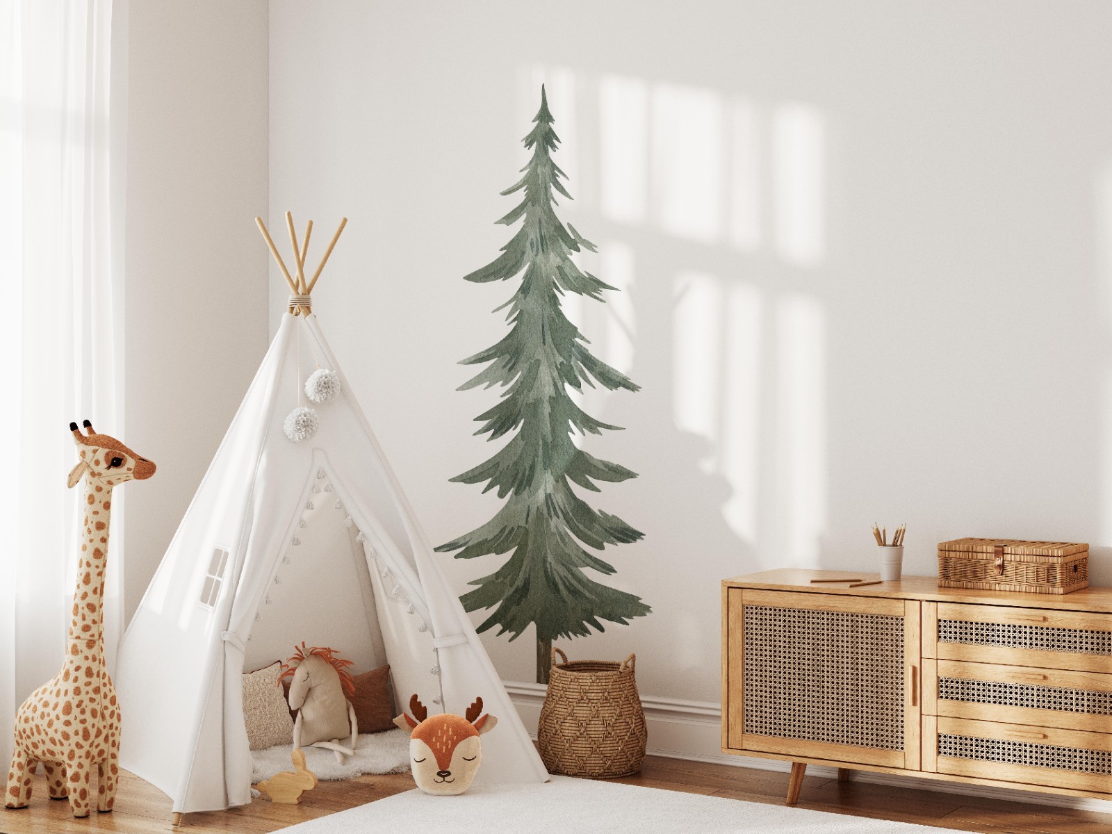 Pine Tree Fabric Wall Decal Woodland Forest Removable Peel & Stick – Pine Tree 3