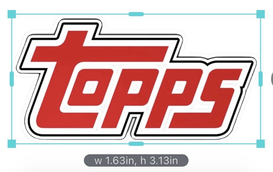 Topps Logo Decal Sticker – Laminated Die Cut 1.6” X 3.1”