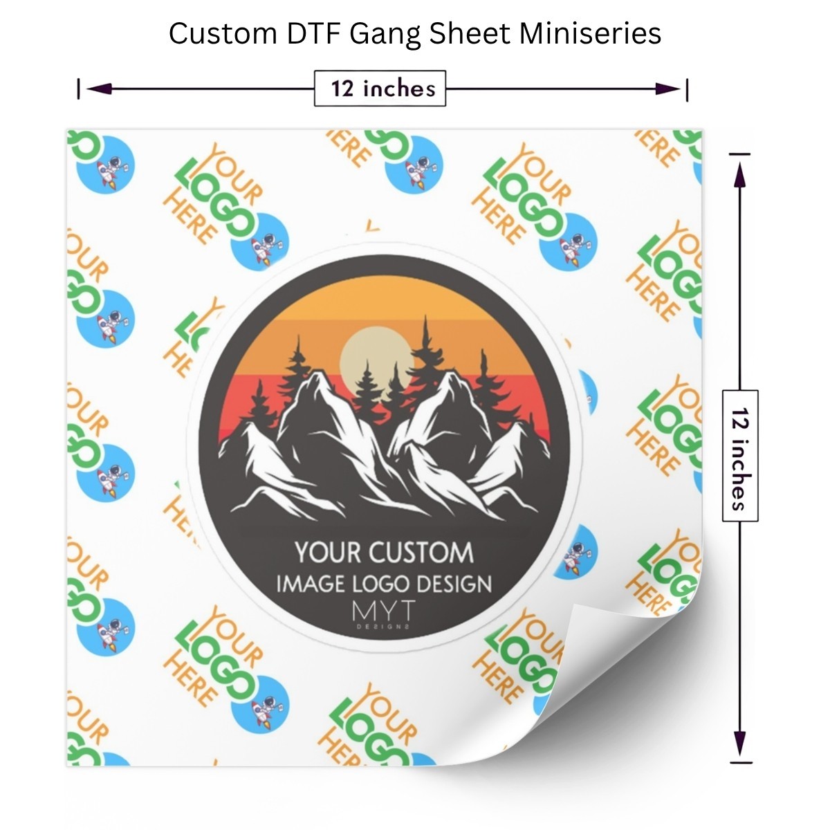 Custom DTF Gang Sheet Miniseries 12″ Sheet Iron-on Transfer for T-Shirts & more