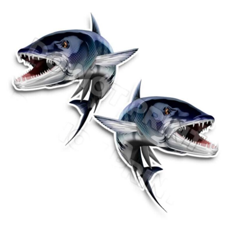 Barracuda Decals Fish Stickers Vinyl Tackle Box Stickers – Set of 2 #130
