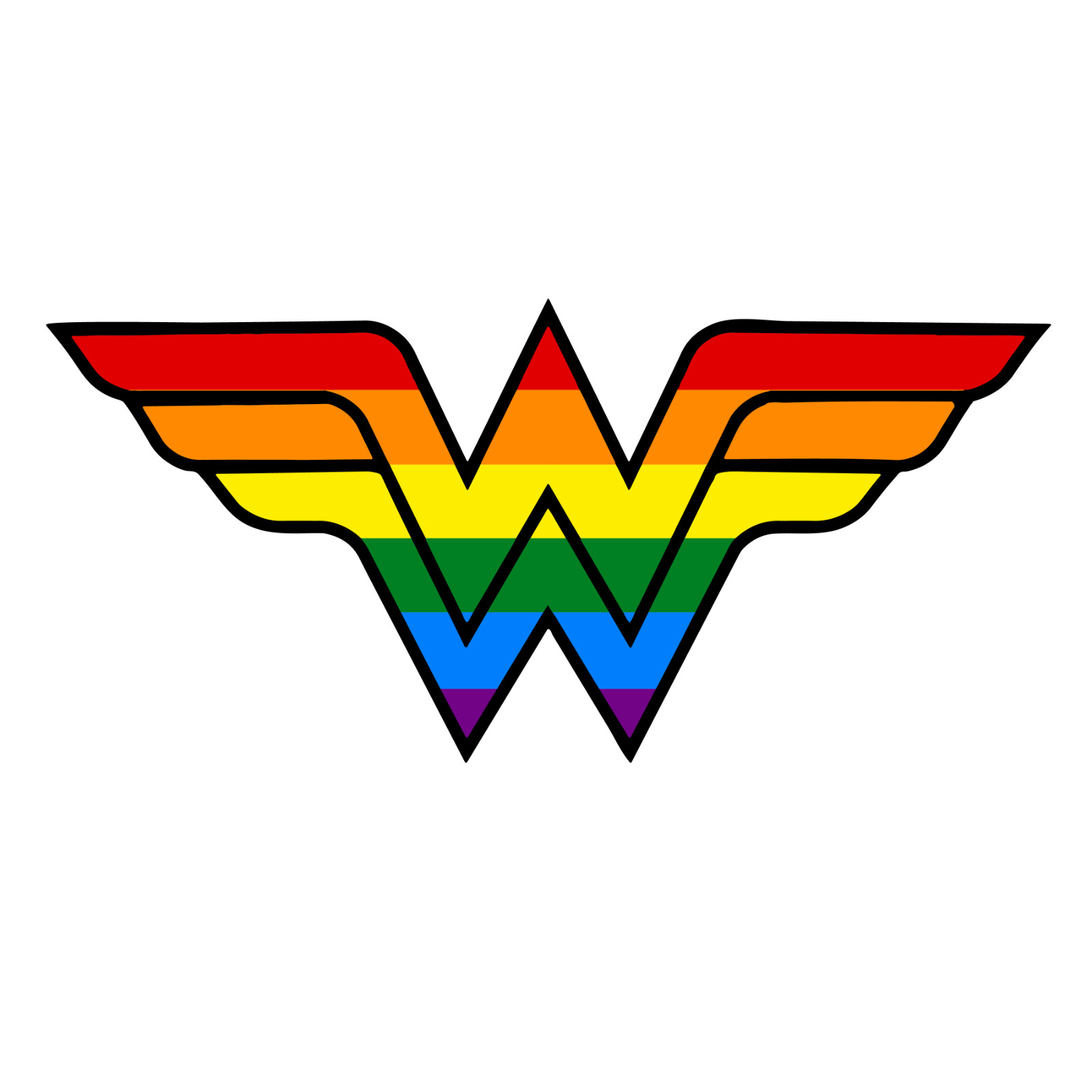 Wonder Woman Gay Flag Pride LGBT Vinyl Sticker Waterproof.