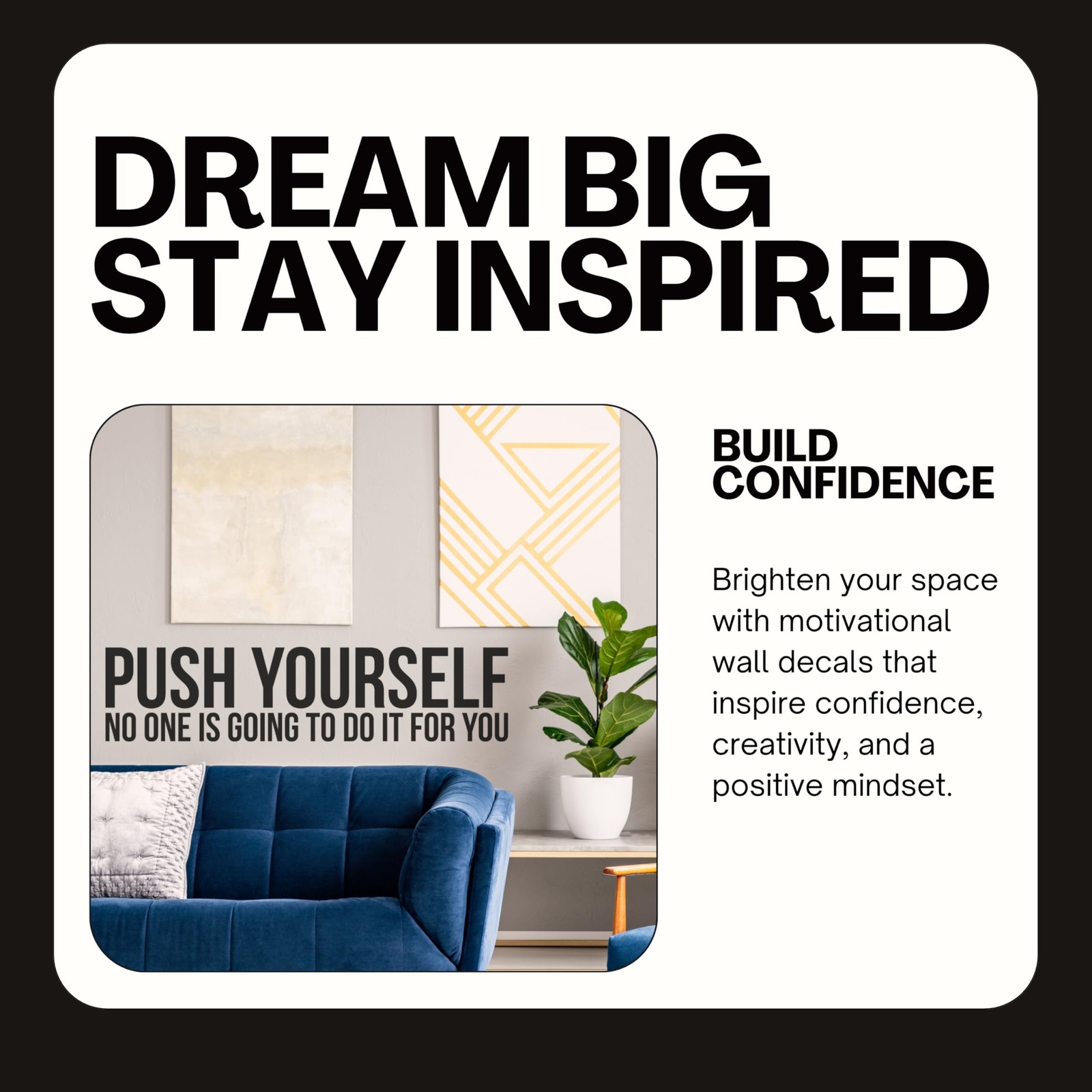 My Vinyl Story – Push Yourself – Motivational Wall Art Gym Wall Decor Decal Q…