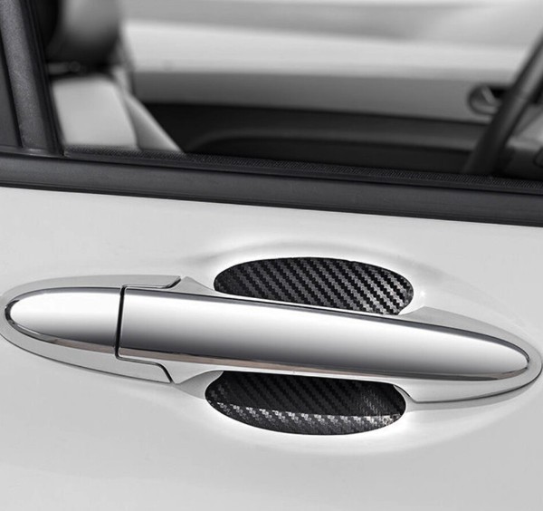 4X Carbon Fiber Door Handle Car Stickers Decal Protector Film Anti Scratch