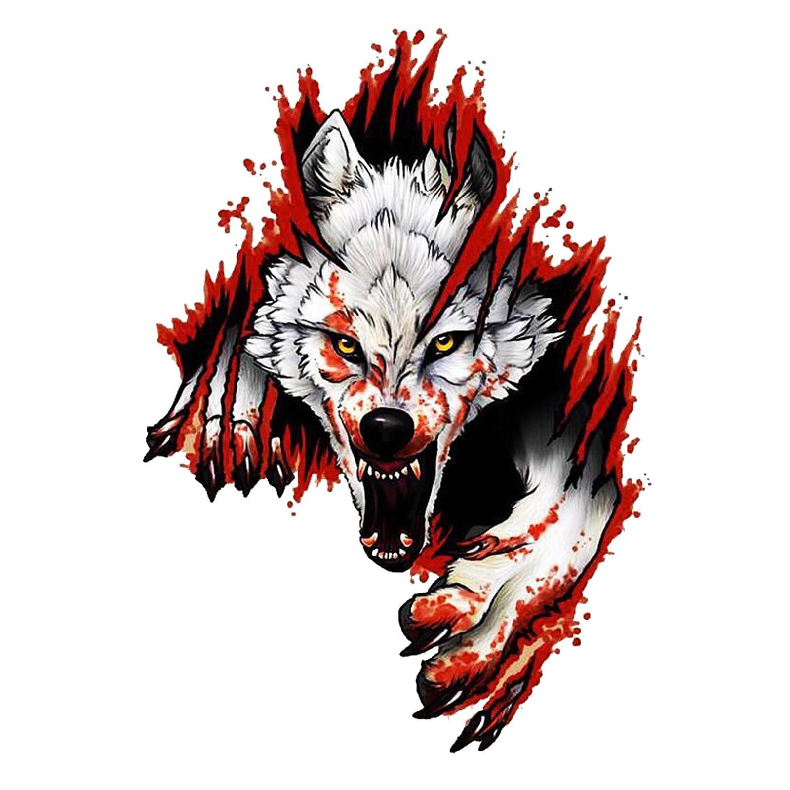 2 x Wolf Car Decal Sticker Waterproof Fun PVC Car Body Window Wolf Decals