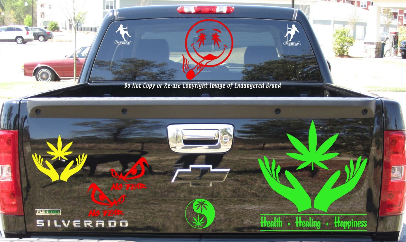 Marijuana Smiley Face with Blunt Weed Pot Medicine Sticker Decal