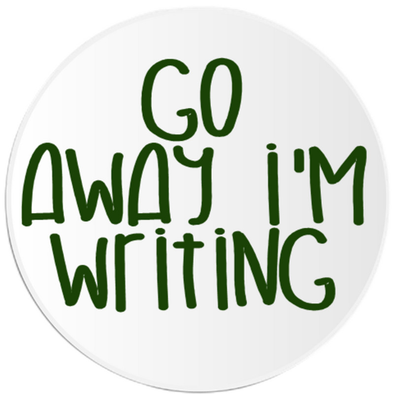 Go Away I’m Writing – 100 Pack Circle Stickers 3″ x 3″ – Writer Author