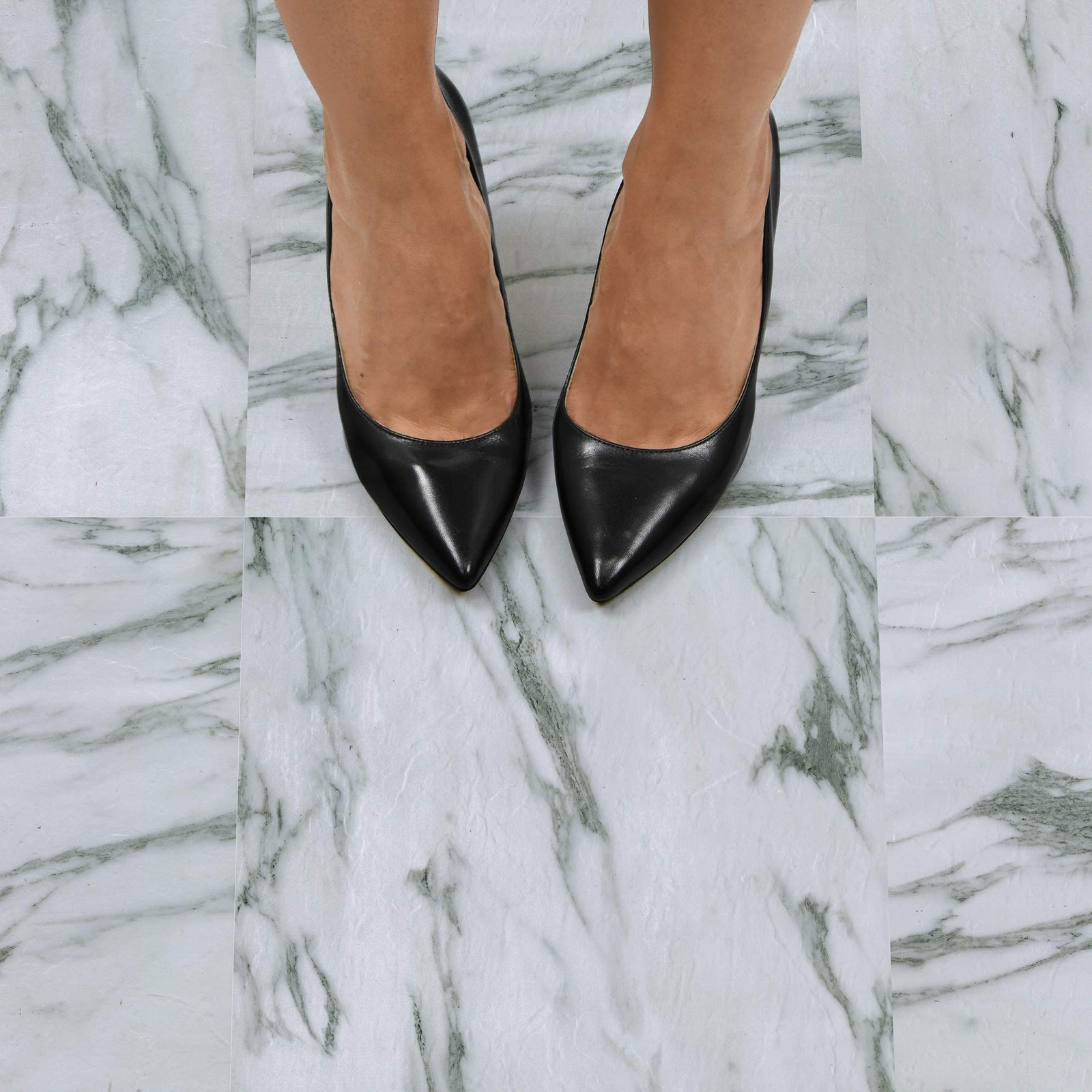Opaline Peel and Stick Floor Tiles, White Marble Look Removable Vinyl Floorin…