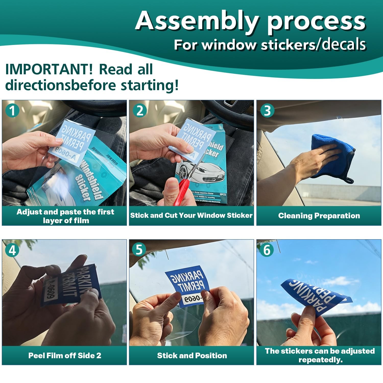 Car Windshield Sticker Applicator, Static Cling for Stickers Easy Application,..