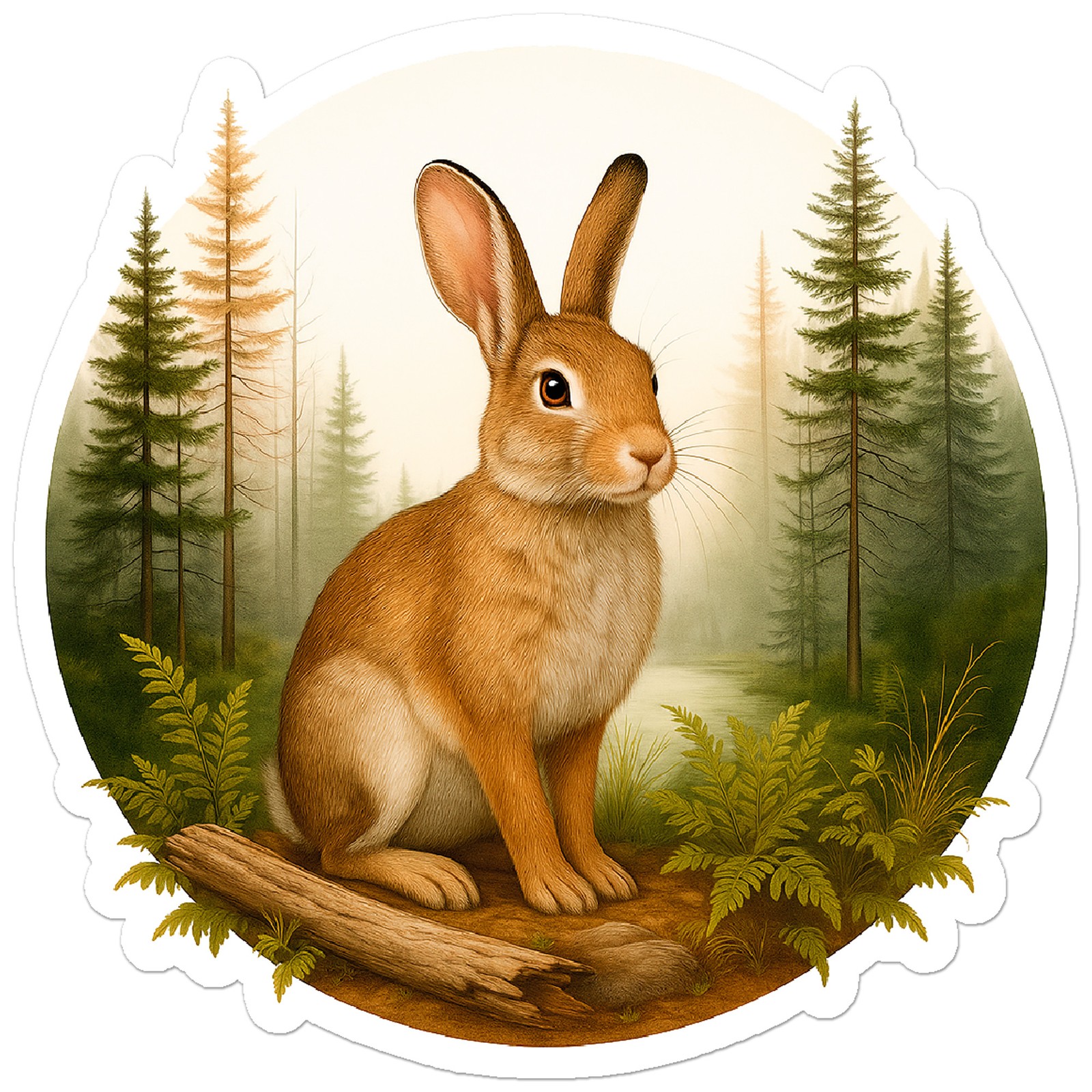 Rabbit in Forest – Vinyl Decal Sticker – Car Window Laptop – ebn20031