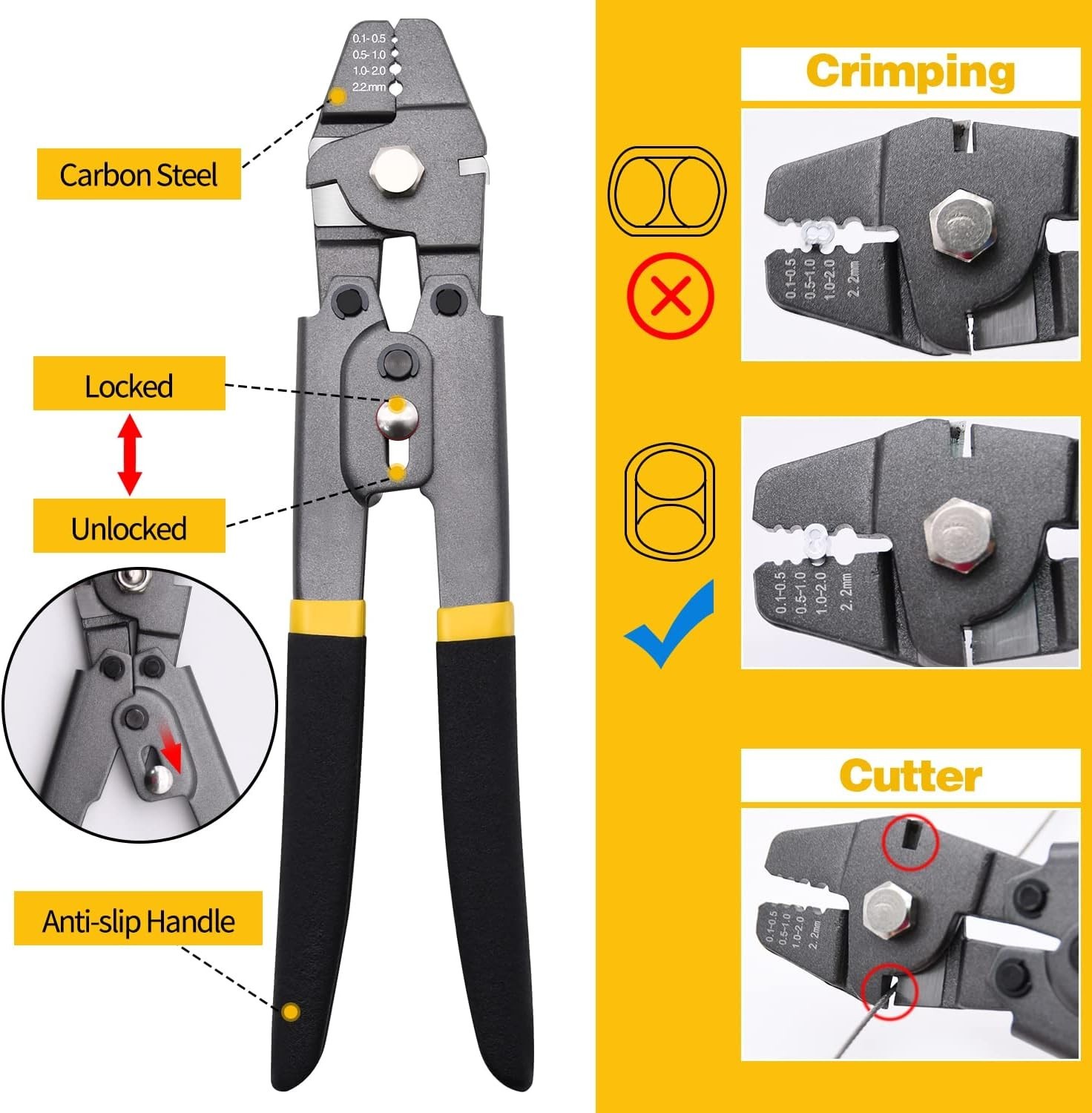328ft Wire Rope Crimping Tool Kit, 1/16″ Stainless Steel Wire Rope Cable with Al