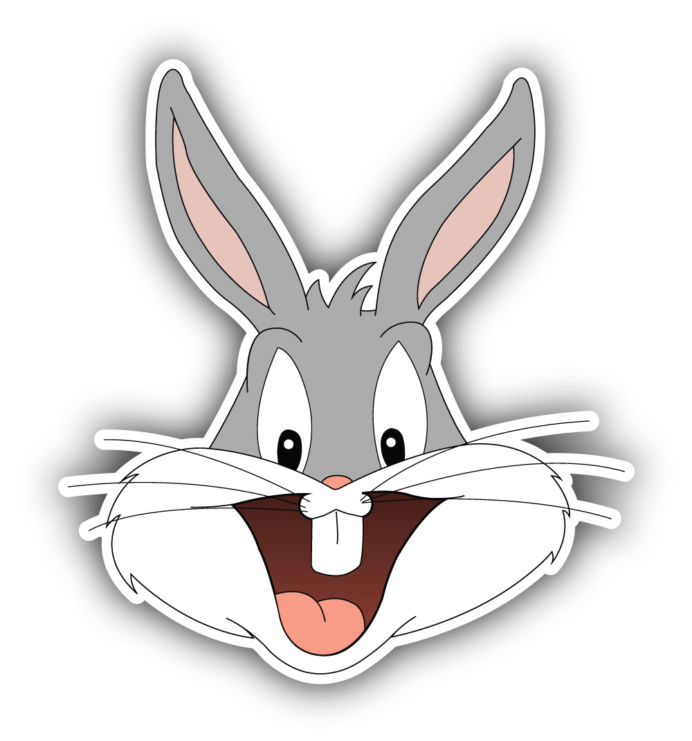 Looney Tunes Cartoon Bugs Bunny Sticker Bumper Decal – ”SIZES”