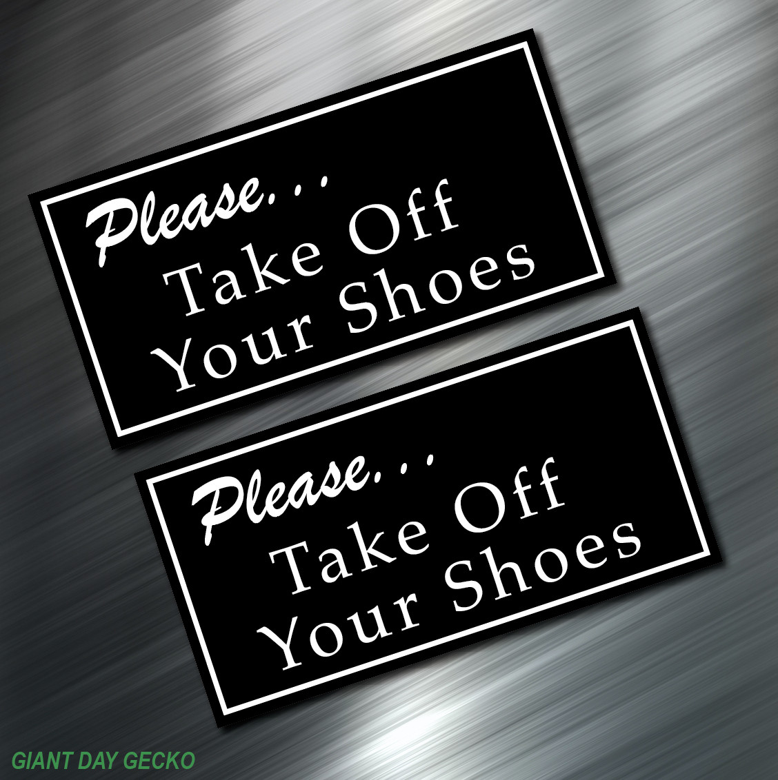 (2) TWO Please Take Your Shoes Off Home Business Tienda Decal Sticker Car New