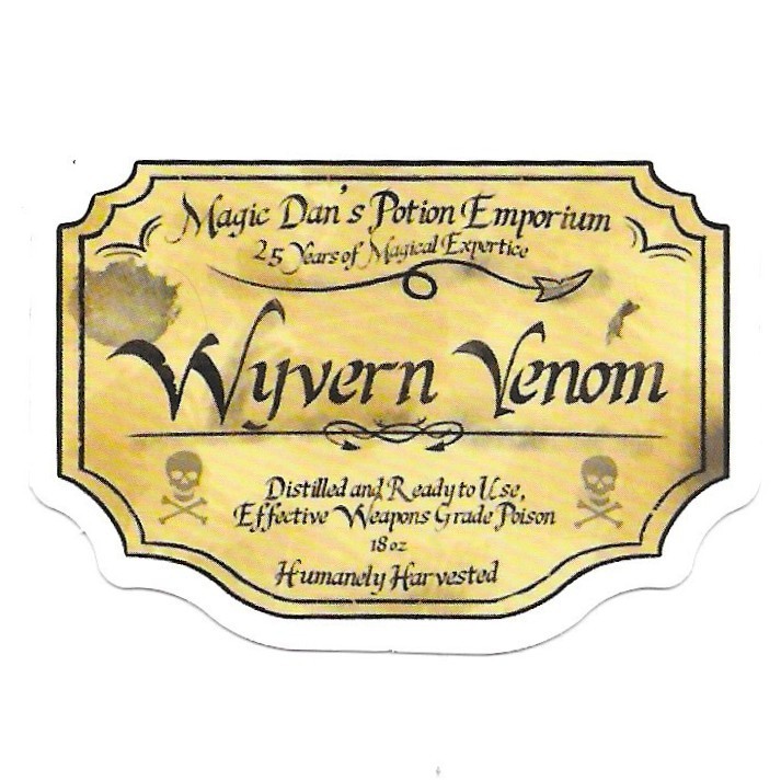 Wyvern Venom Vinyl Sticker Apothecary Potion Journal Scrapbook Die Cut Magic Dan