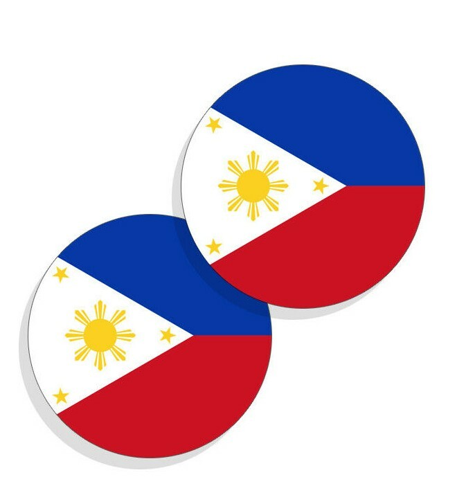 Philippine Flag Stickers Flag Decals Vinyl Stickers Round Set of 4 Philippines