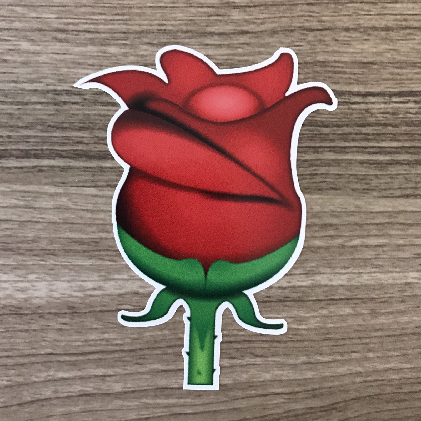 Rose Emoji 4″ Tall Vinyl Sticker – BOGO