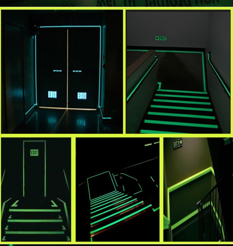 3Pcs Glow In The Dark Luminous Tape Self Adhesive Wall Sticker Fluorescent Light